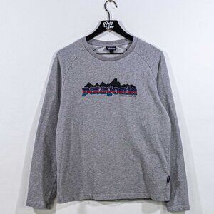 Patagonia Mountain Logo Fitz Roy Lightweight Sweatshirt Medium Y2K Gorpcore